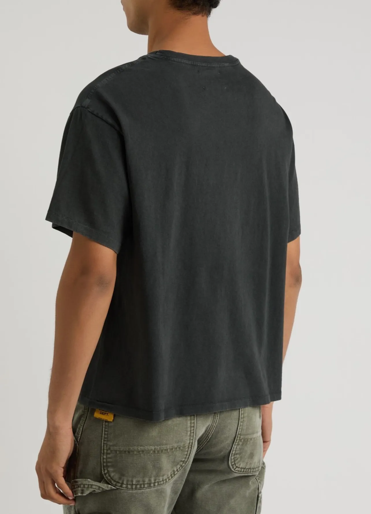 GALLERY DEPT. FLYING BRAIN POCKET TEE/WASHED BLACK Flying Brain Pocket TEE Washed Black S-XL Cylindrical Side Seam Seamless Genuine Fabric Heavy Industry Heavy Washing Garment Dyeing Bones with a Distinctive Old Feel Original American Loose Fit God Tailoring Original Same Main Mark/Washing Mark/Origin Mark